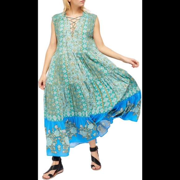 Free People Dresses & Skirts - Free People Hanalei Bay Lace-up Midi Dress